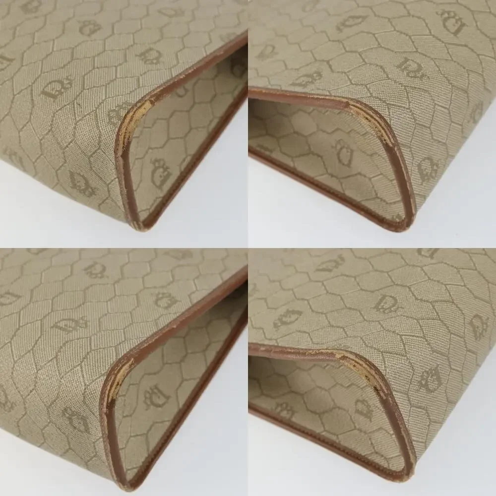 Dior Honeycomb Canvas Clutch Bag Beige